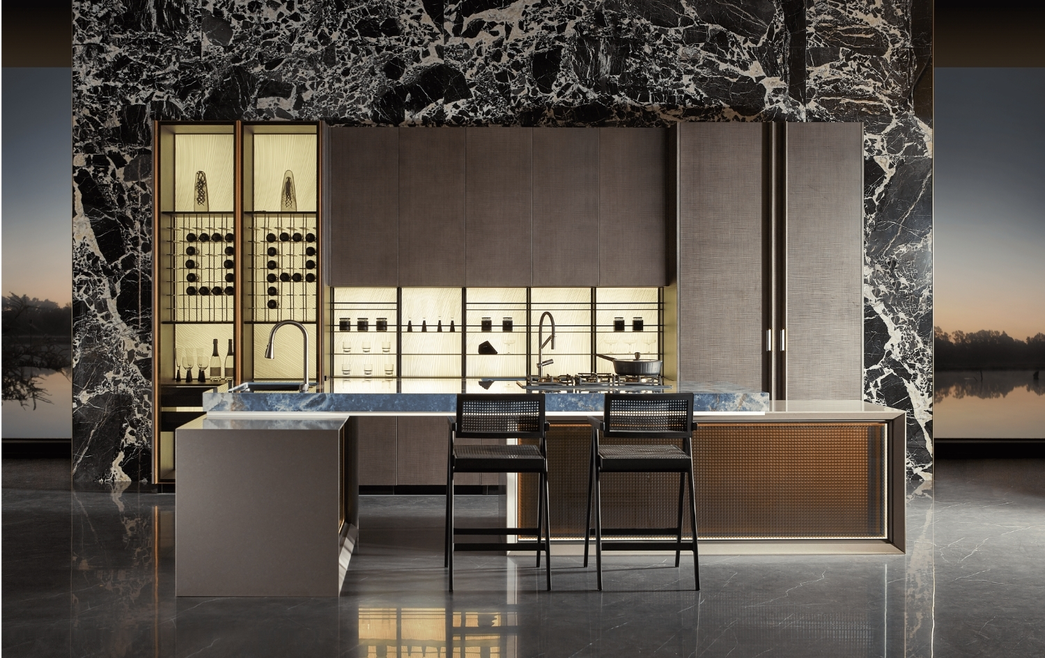 Tủ bếp Veneer gỗ sồi đen hiện đại – WALDEN