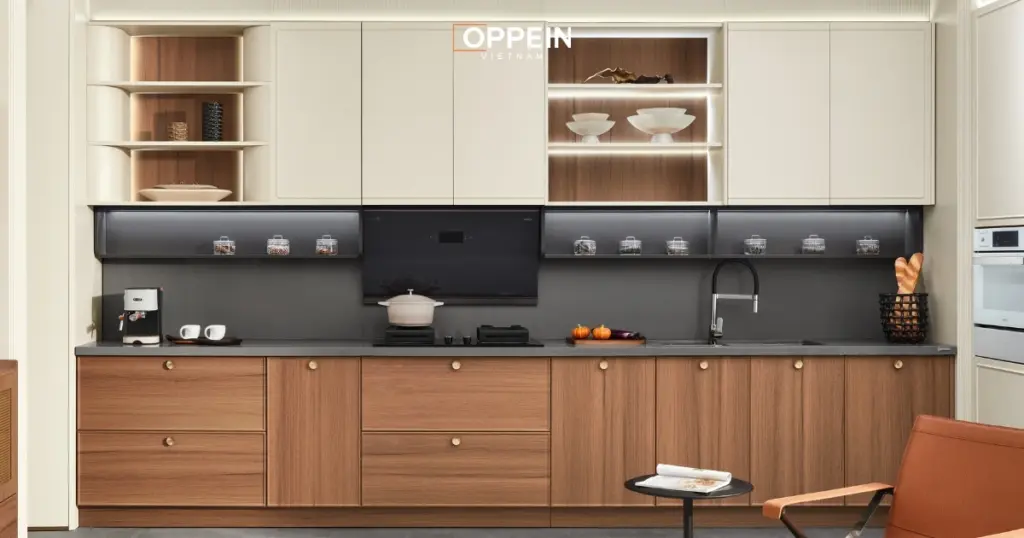 Mẫu tủ bếp đẹp phong cách Vintage