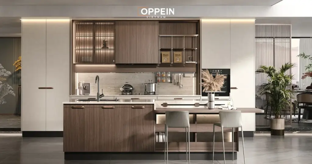 Mẫu tủ bếp đẹp chữ G