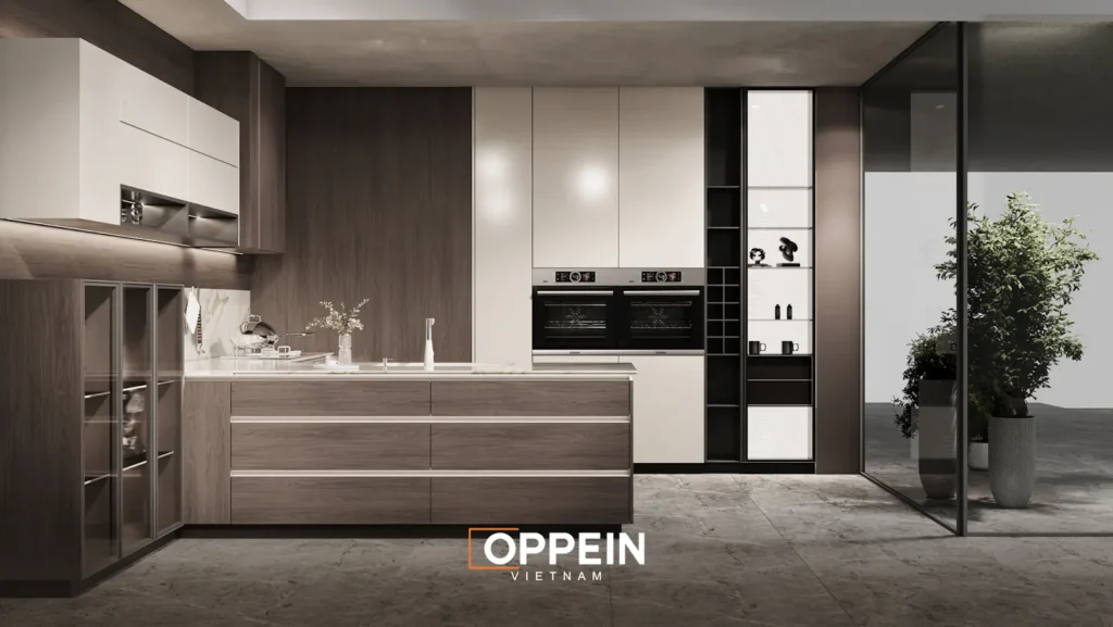 Mẫu tủ bếp đẹp cho nhà phố