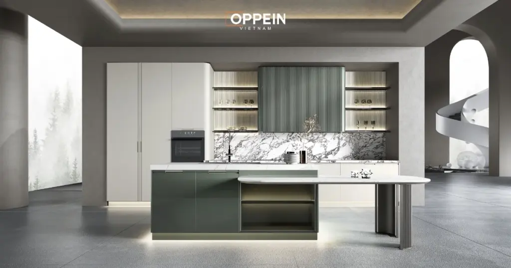 Mẫu tủ bếp phong cách hiện đại