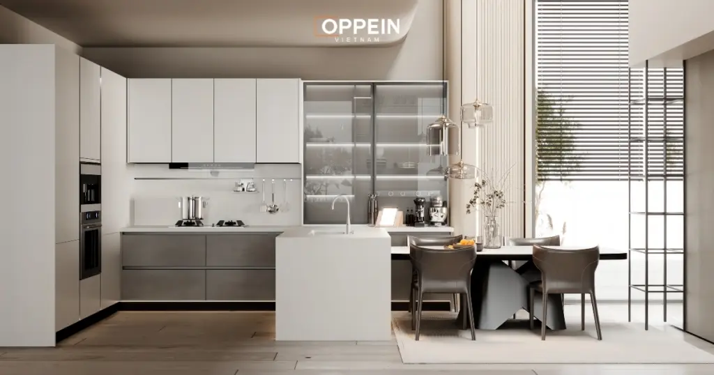 Tủ bếp chữ U là một thiết kế tủ bếp có ba cạnh liền kề nhau, tạo thành hình chữ "U"
