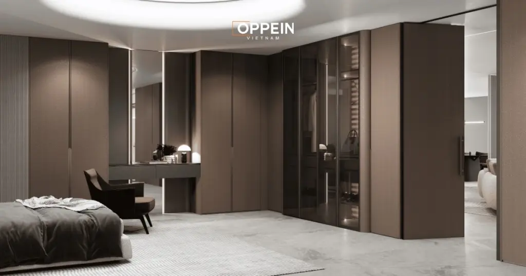 Phối màu tủ quần áo hài hòa với nội thất