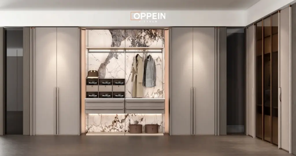 Thiết kế mẫu tủ quần áo chữ L không cánh