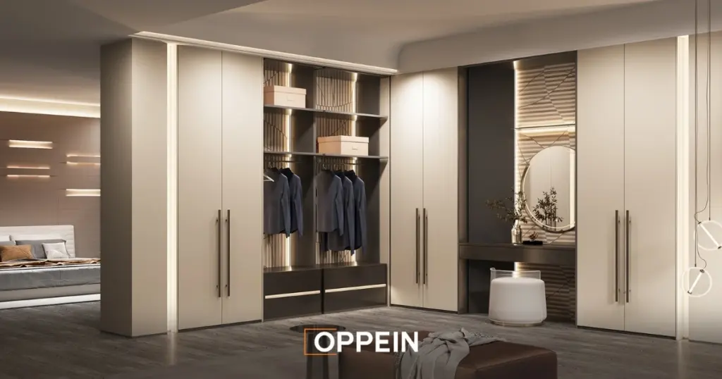 Mẫu tủ quần áo chữ L kịch trần