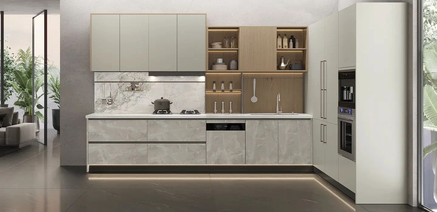 Tủ bếp đẹp chữ L hiện đại – AURORA