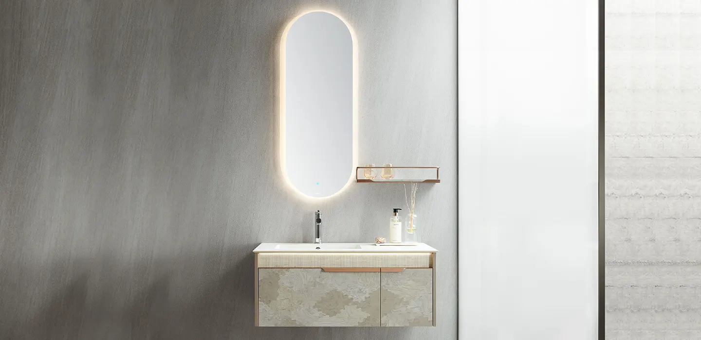 Tủ Lavabo treo tường hiện đại nhỏ phủ Melamine