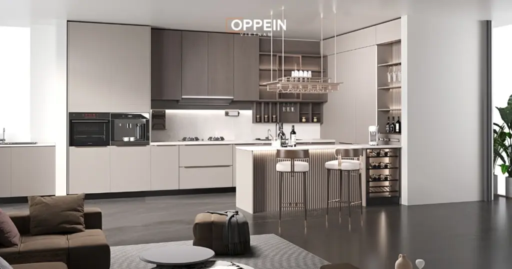 Đảo bếp kết hợp quầy bar là xu hướng thiết kế nội thất hiện đại
