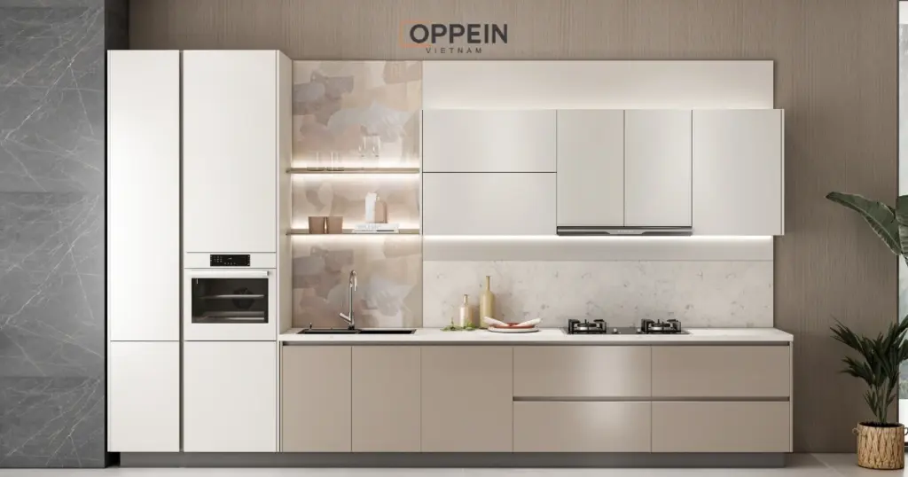 Phối màu tủ bếp chữ I ELLIS
