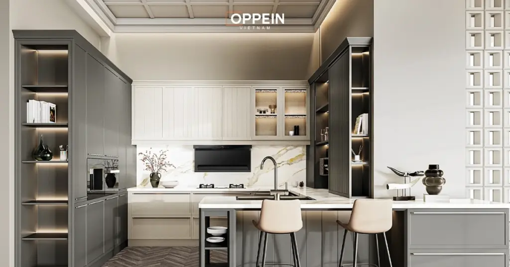 Ưu điểm và hạn chế của tủ bếp Melamine