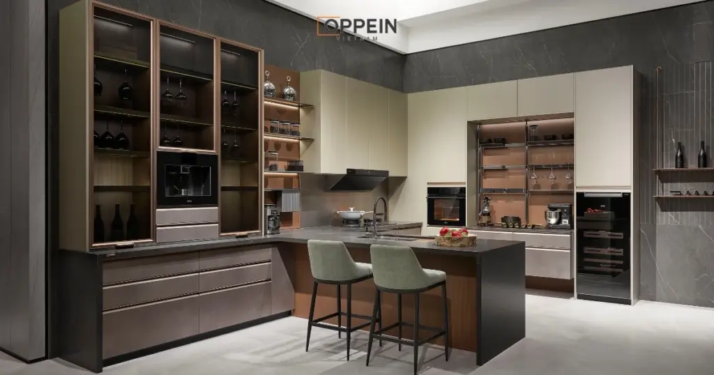 Tủ bếp Plywood phủ Melamine