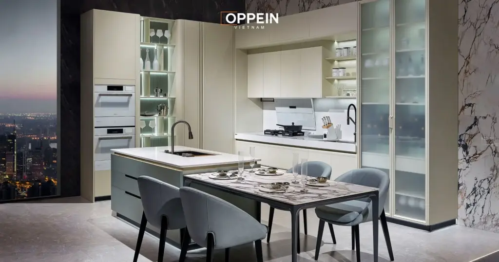 Oppein - Đơn vị thi công và thiết kế tủ bếp chữ L uy tín tại TPHCM
