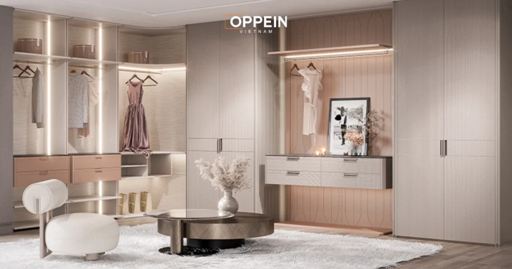 Mẫu thiết kế phòng có ngủ phòng thay đồ Flowering