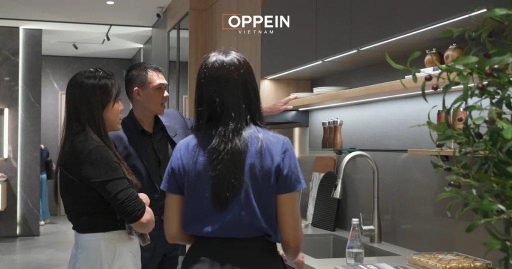 Oppein - Đơn vị thiết kế & thi công tủ bếp gỗ công nghiệp uy tín