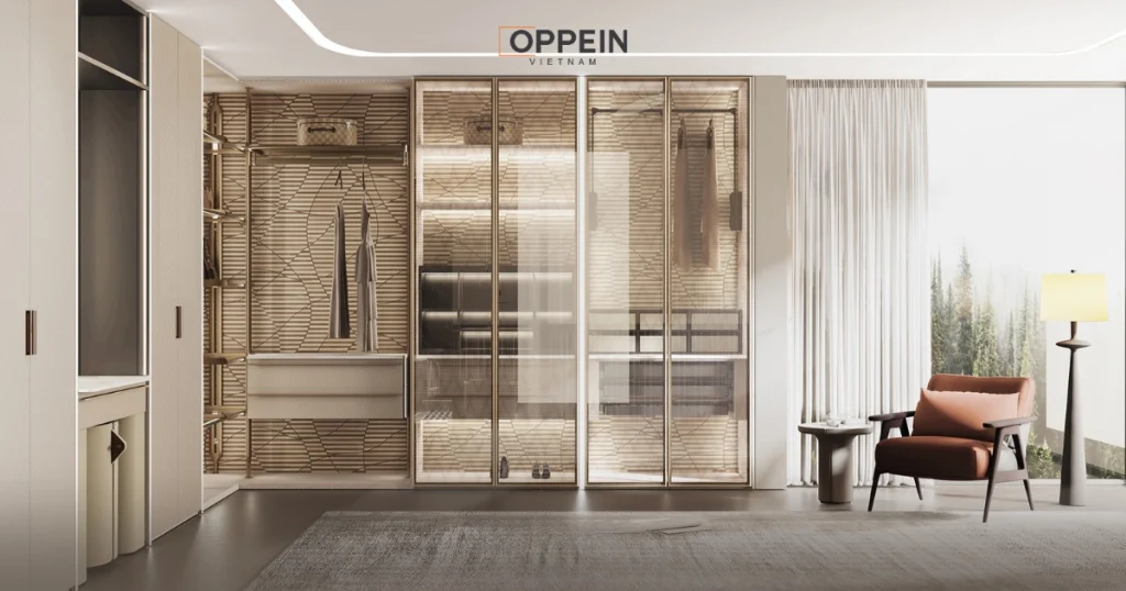 Mẫu tủ quần áo đẹp cánh kính
