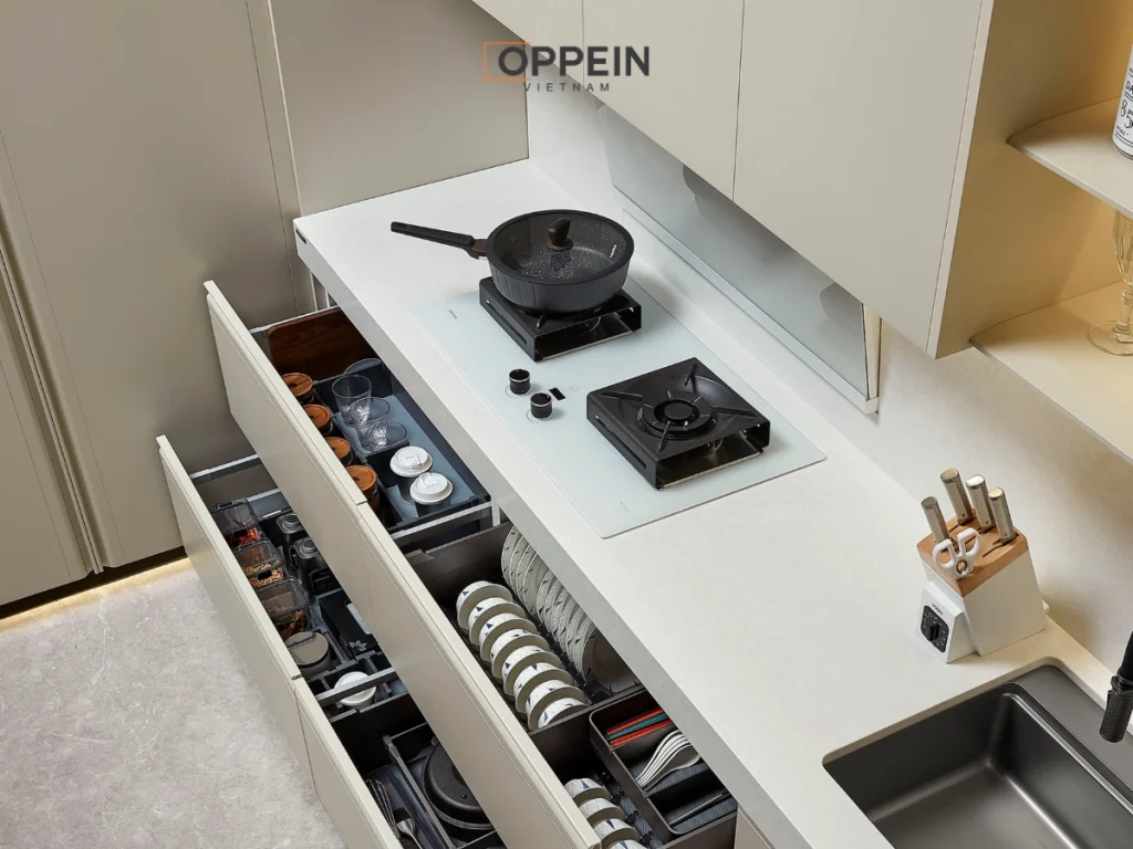 Bố trí khu vực đặt bếp nấu
