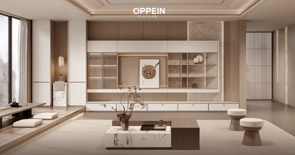 Oppein - Đơn vị thi công nội thất phòng khách uy tín