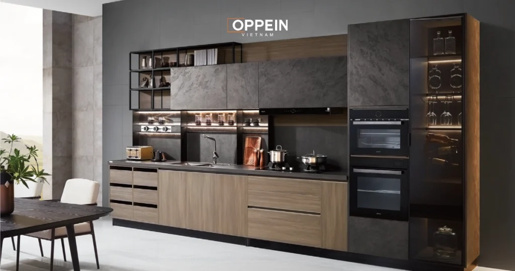 Mẫu tủ bếp 2 tầng (4)