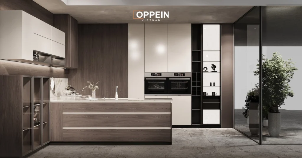 Cấu tạo cơ bản của tủ bếp 2 tầng