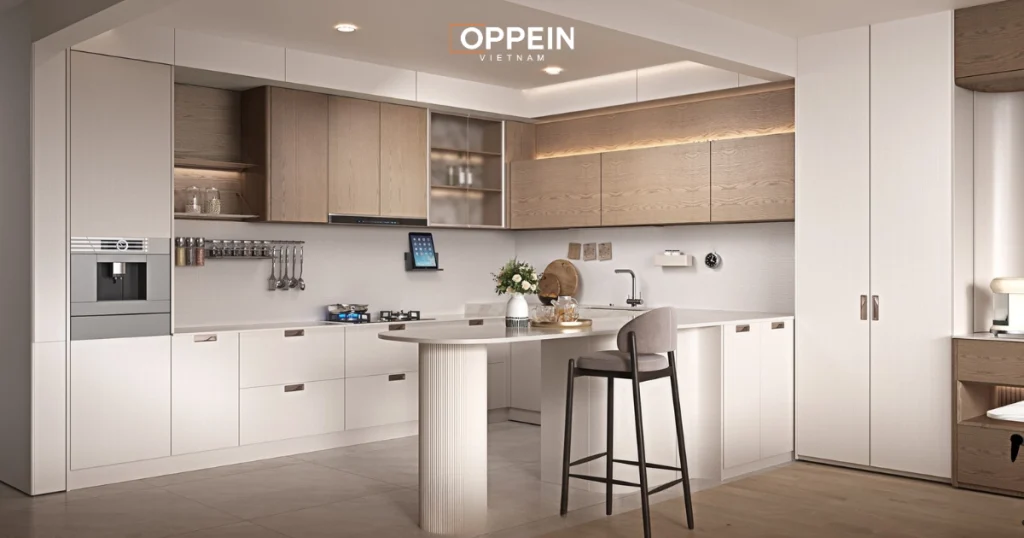 Oppein - Đơn vị thiết kế và thi công tủ bếp kịch trần cao cấp, hiện đại