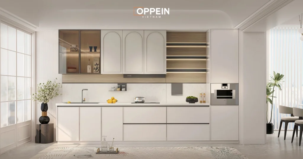 Oppein - Đơn vị thiết kế và thi công tủ bếp treo tường cao cấp tại TPHCM