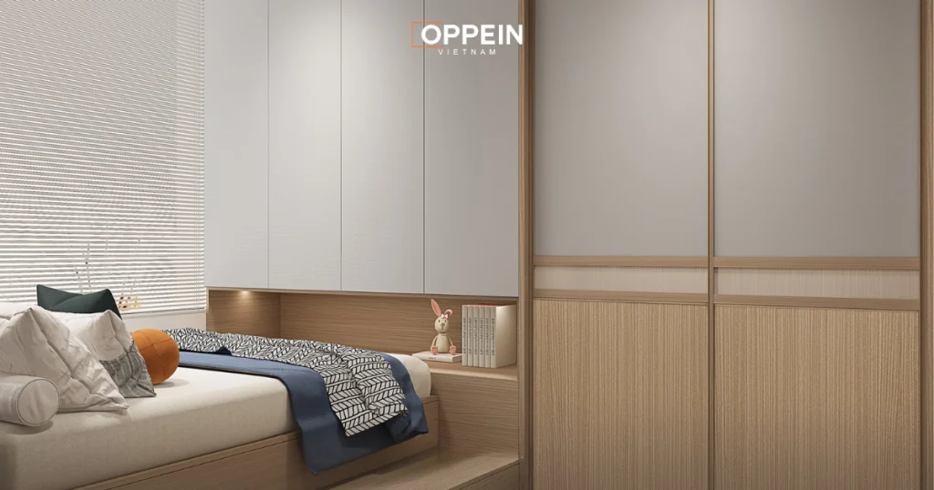 Mẫu tủ quần áo gỗ công nghiệp cửa lùa