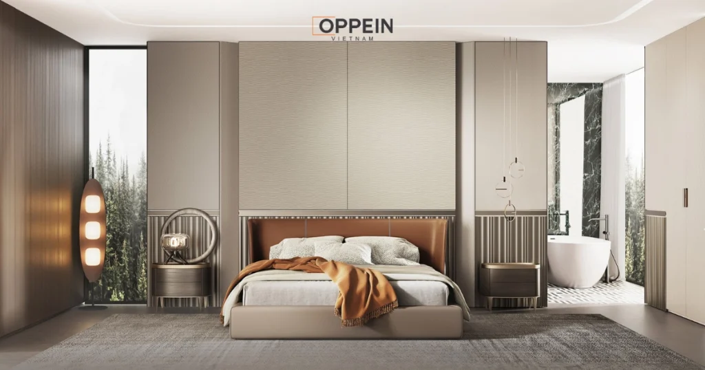 Mẫu thiết kế phòng ngủ chung cư có nhà vệ sinh riêng
