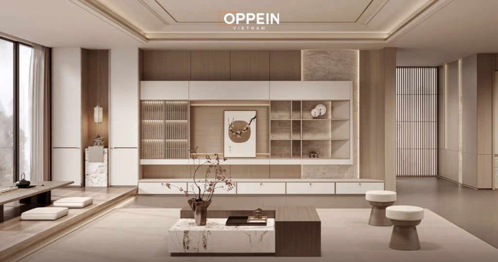 Mẫu thiết kế nội thất phong cách Japandi 4