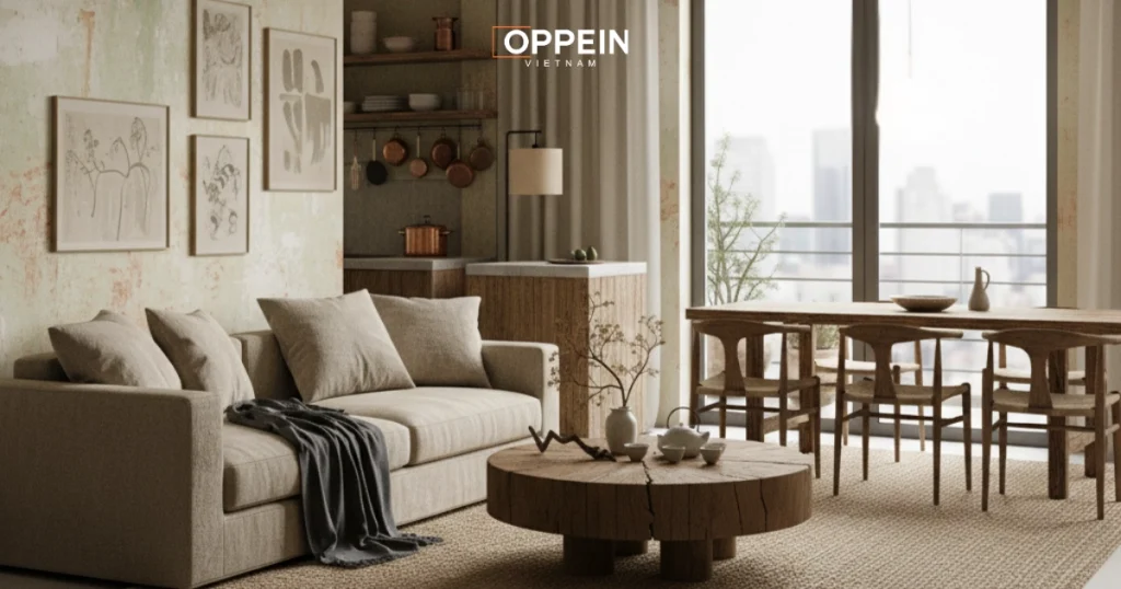 Đặc trưng nổi bật của phong cách Wabi Sabi trong thiết kế nội thất