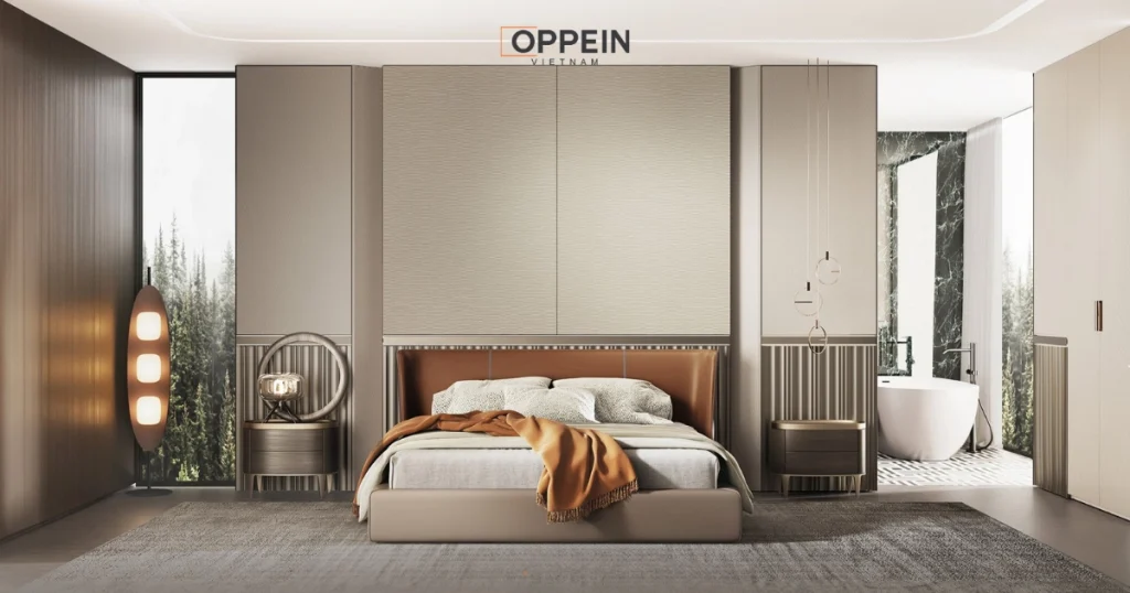 Thiết kế nội thất phòng ngủ 25m2 tích hợp nhà vệ sinh