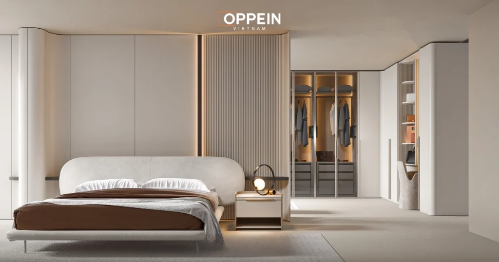 Thiết kế nội thất phòng ngủ 25m2 có phòng thay đồ