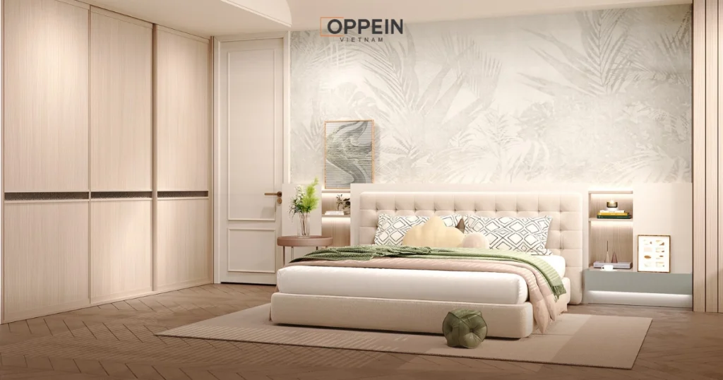 Thiết kế phòng ngủ master thiết kế đầu giường ấn tượng