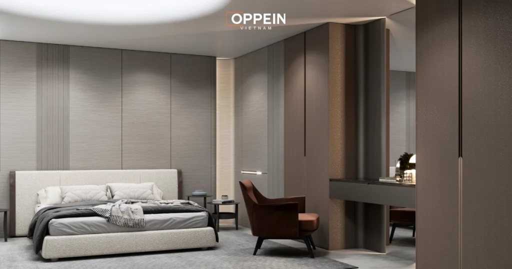 Thiết kế phòng ngủ master phong cách Châu Âu thanh lịch