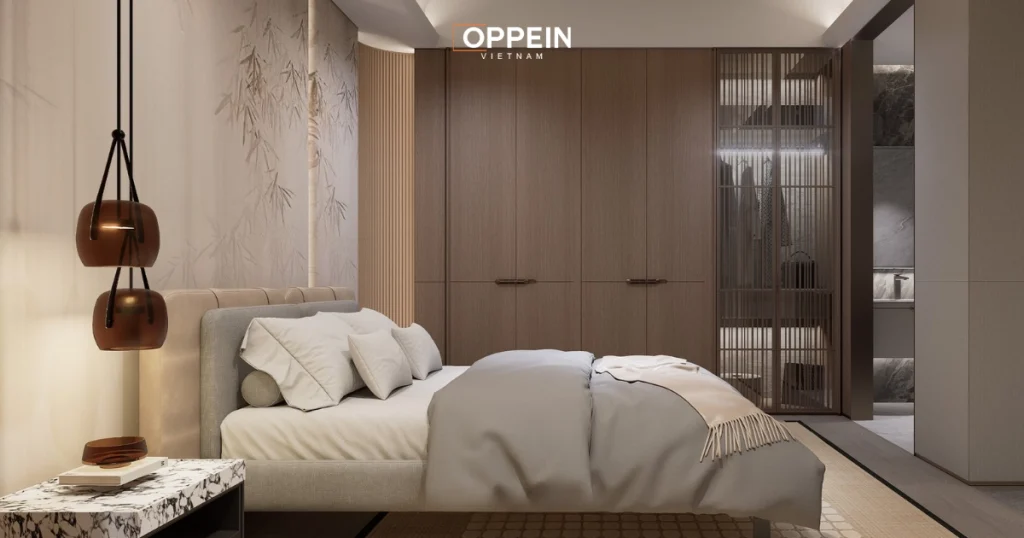 Tủ quần áo âm tường làm gỗ công nghiệp