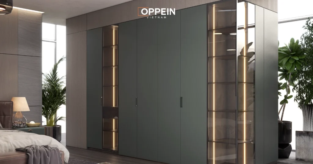 Tủ quần áo kịch trần gỗ tự nhiên