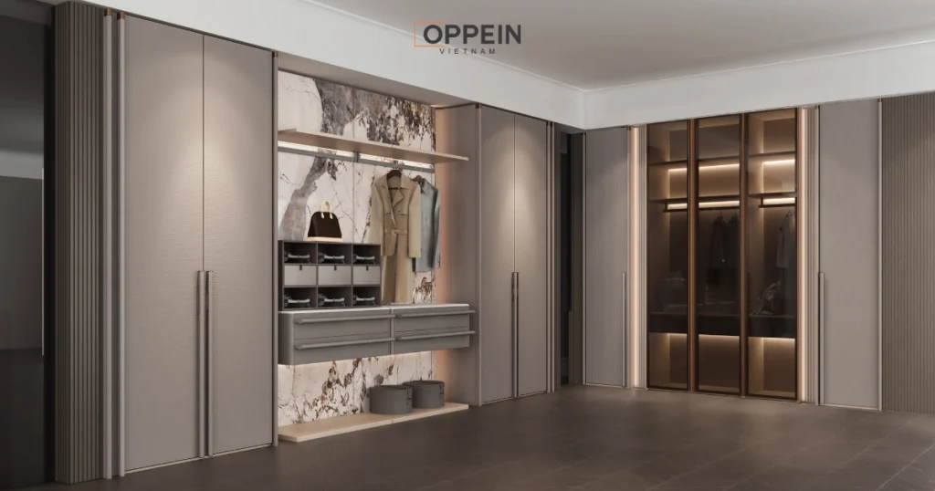 Tủ quần áo kịch trần gỗ công nghiệp