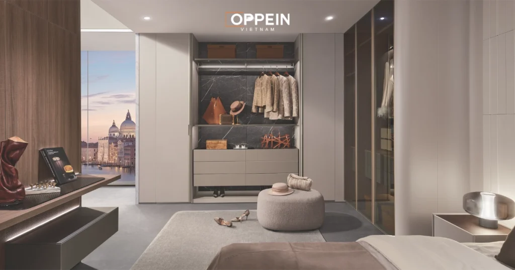 Tủ quần áo không cánh, dạng mở là kiểu tủ không có cửa đóng, cho phép nhìn và lấy quần áo trực tiếp