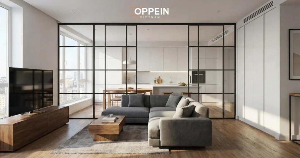 Mẫu căn hộ chung cư 80m2 theo phong cách tối giản