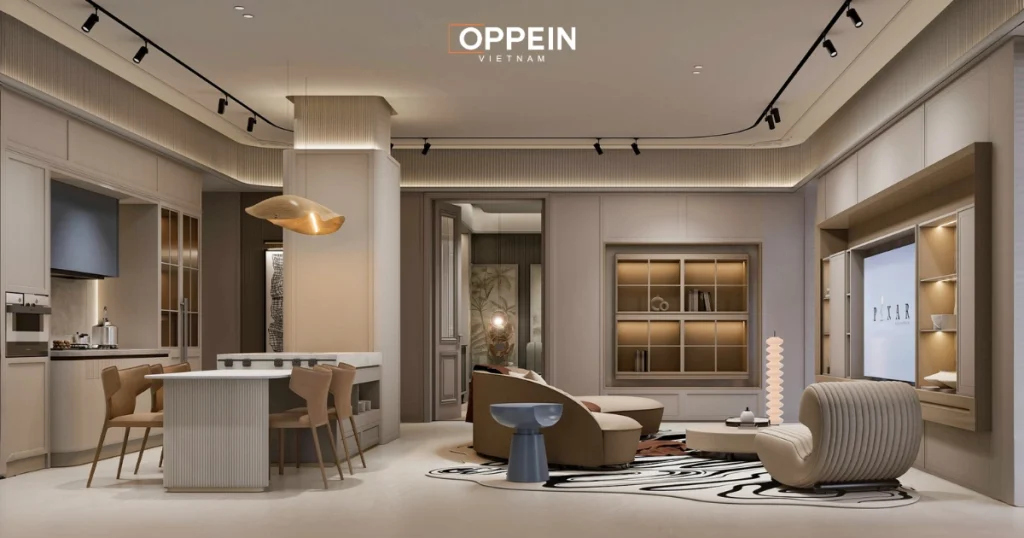 Mẫu căn hộ chung cư 80m2 2 phòng ngủ