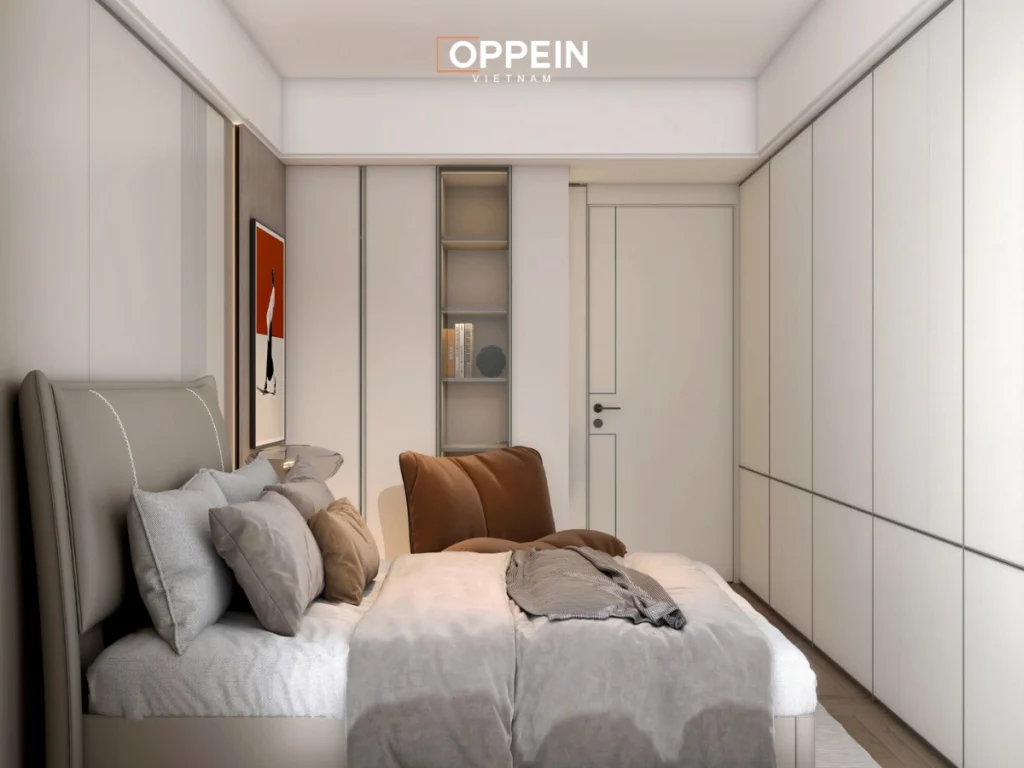 Ánh sáng tự nhiên được khai thác tối đa trong không gian phòng ngủ