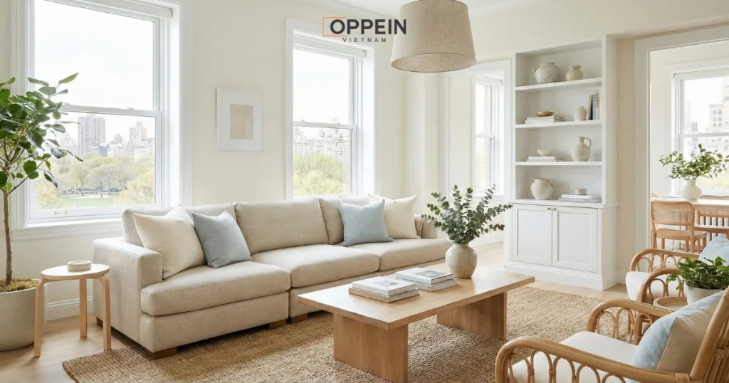 Ưu tiên gam màu sáng cho phòng khách