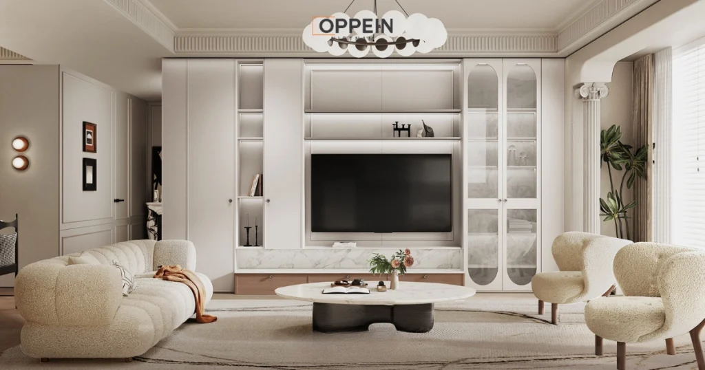 Mẫu thiết kế phòng khách chung cư phong cách Luxury