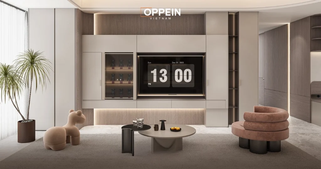 Mẫu thiết kế phòng khách chung cư đẹp diện tích 60m²