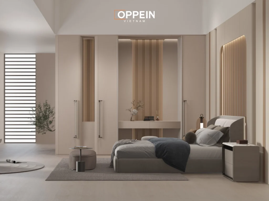 Mẫu tủ quần áo 3 cánh âm tường