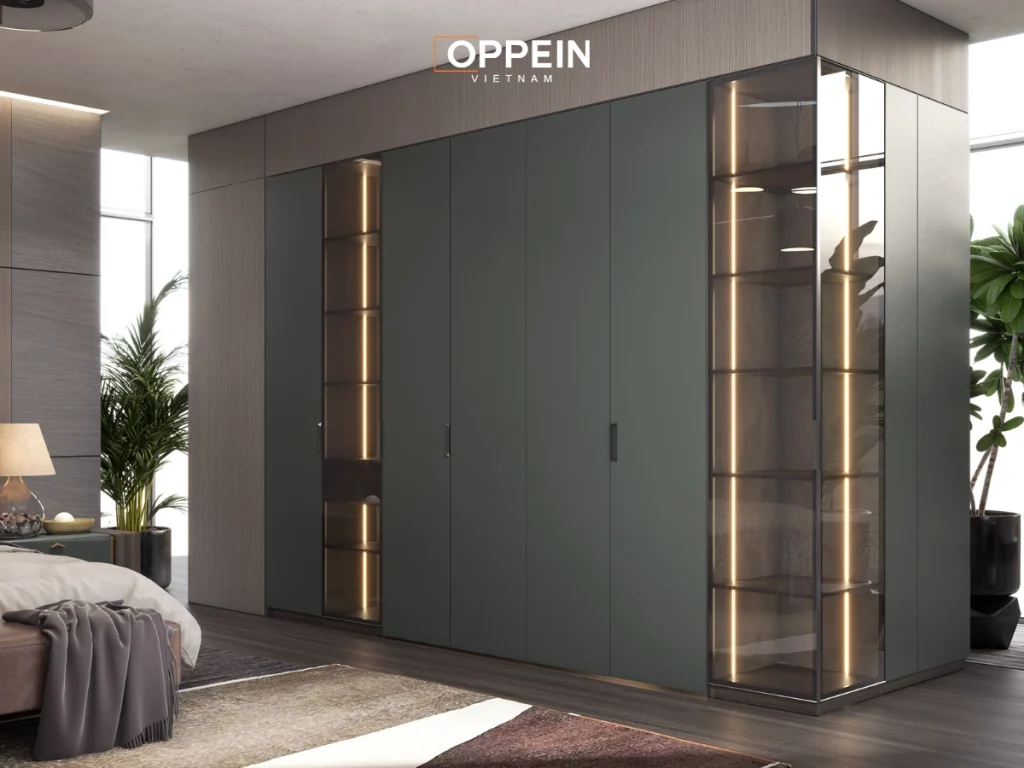 Tủ quần áo 5 cánh giúp khai thác hiệu quả không gian phòng