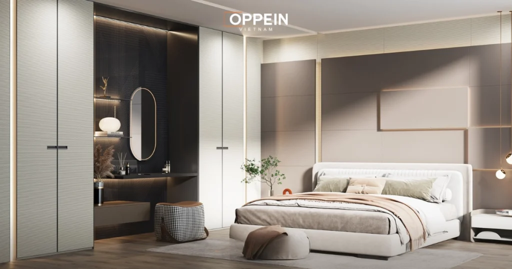 Mẫu tủ quần áo 5 cánh thiết kế thông minh