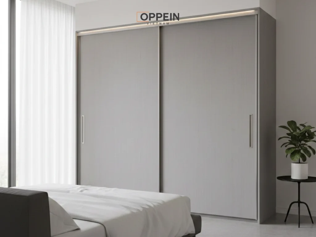 Oppein - Đơn vị thiết kế và thi công tủ quần áo cửa lùa đẹp, hiện đại