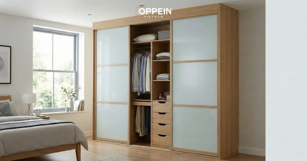 Tủ quần áo cửa lùa 2 cánh