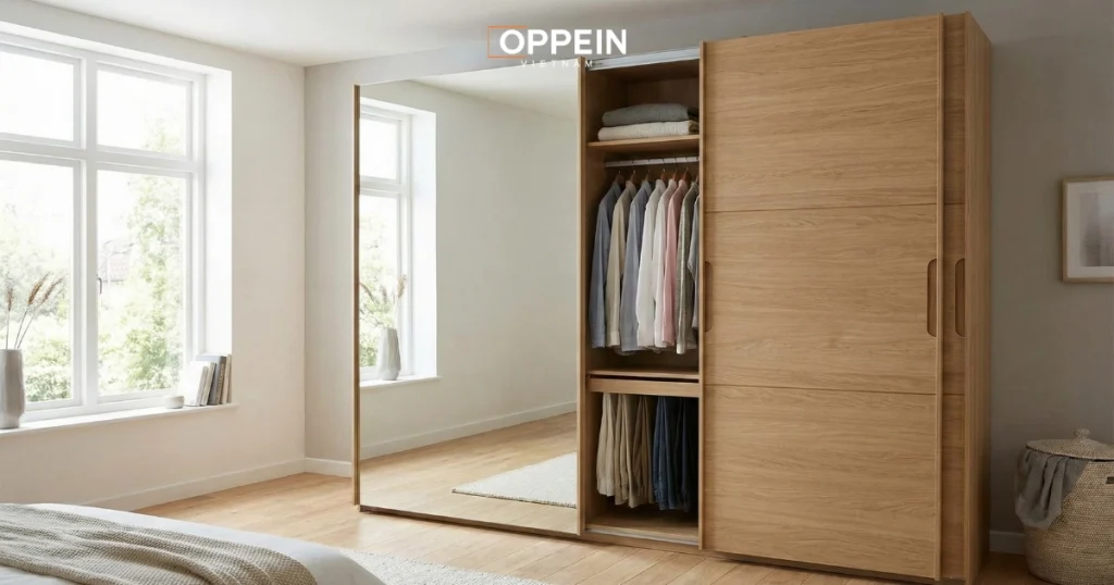 Tủ quần áo cửa lùa có gương