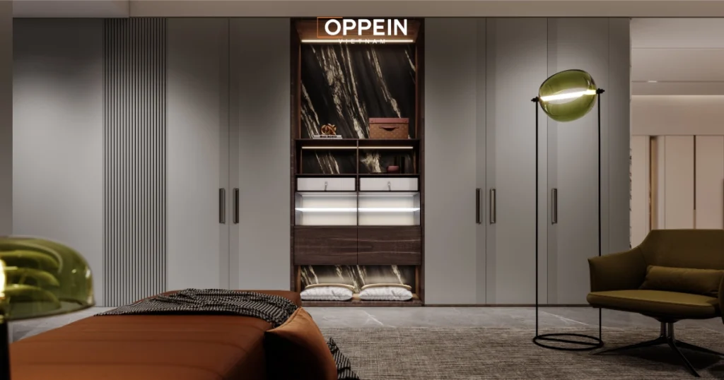 Mẫu tủ quần áo gỗ tự nhiên 5 cánh